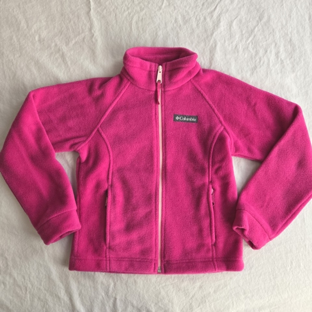 Columbia Girls Benton Springs Fleece Jacket XS Pink Ice